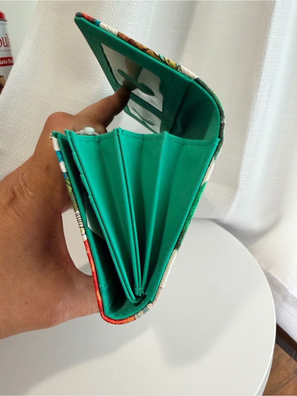 Dress Barn Floral Fold-Over Wallet Clutch - White, Green, Red, Blue - Picture 5 of 6